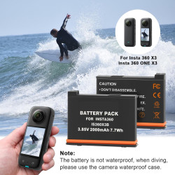 Chargeur de batterie rapide pour Insta360 X3 + 2 Batteries, Prix Maroc