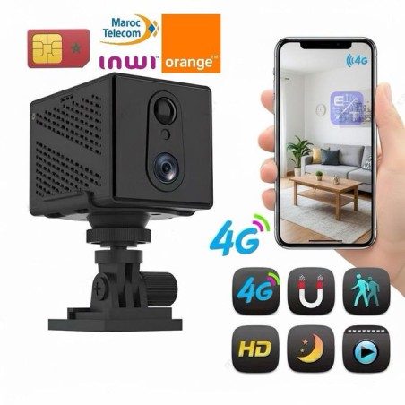 Mini camera 4G LTE Full HD longue autonomie vision nocturne au Maroc