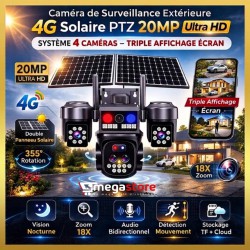 Camera 4G Solaire 20 MP 4 Objectifs avec Zoom Optique X18 - au Maroc