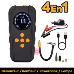 HiMK Chargeur de batterie Booster, Démarreur portable et Gonfleur au Maroc