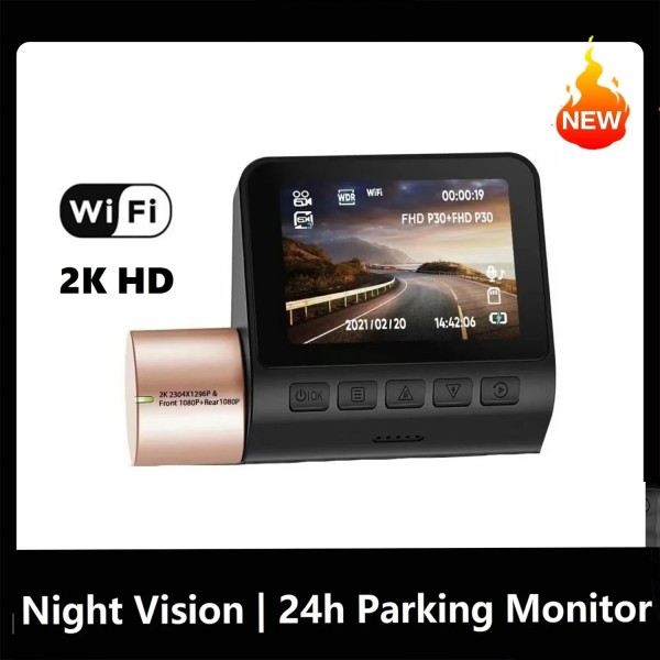 Caméra de voiture Dash Cam 2K QUAD HD avec caméras avant Wi-Fi - Maroc