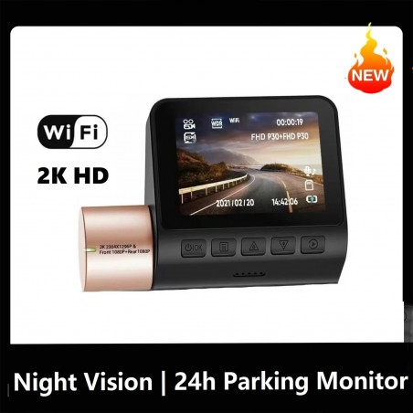 Caméra de voiture Dash Cam 2K QUAD HD avec caméras avant Wi-Fi - Maroc