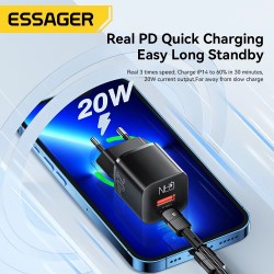 Essager Chargeur 20W GaN USB Type-C, Charge Rapide PD au Maroc
