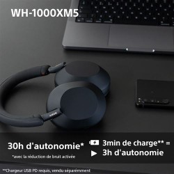 Casque sans fil WH-1000XM5 à réduction de bruit au Maroc