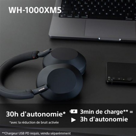 Casque sans fil WH-1000XM5 à réduction de bruit au Maroc