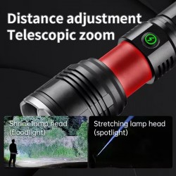 Torche LED Ultra Puissante, YM-G66Y Lampe de poche LED Télescopique au Maroc