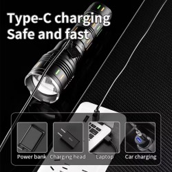 Torche LED Ultra Puissante, YM-G66Y Lampe de poche LED Télescopique au Maroc