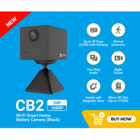 Mini Caméra EZVIZ CB2 IP Wi-Fi Batterie Longue durée 50jrs au Maroc Mini Caméra EZVIZ CB2 IP Wi-Fi Batterie Longue durée 50jrs au Maroc