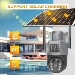 Caméra Solaire 4G Wi-Fi Extérieure Double Lentilles - 10MP - Prix Maroc