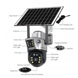 LS VISION Caméra Solaire 4G Extérieure Double Lentilles - 10MP - Maroc