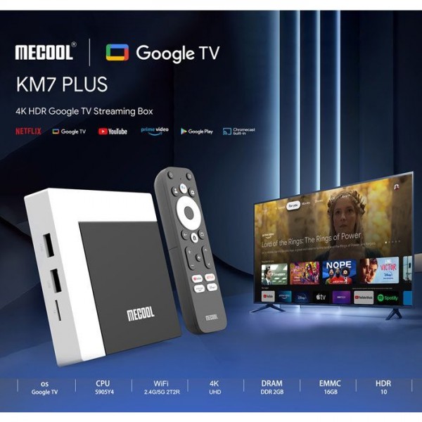 Mecool KM7 Plus TV Box Android 2GB/16G - Google TV au Maroc