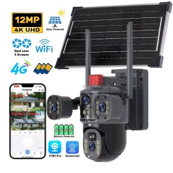 Caméra 4G Solaire extérieure 12 MP - Triple - Prix Maroc
