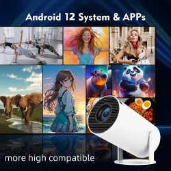 Mini vidéo projecteur HY300 portable ANDROID Wi-Fi 6 360 FULL HD 4K - Maroc