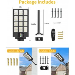 Lampadaire solaire extérieur 1200W - 240000 Lumens - Prix Maroc