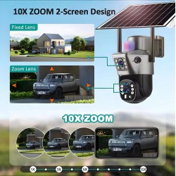 Caméra 4G Solaire extérieure 12 MP 6K avec Zoom Optique - Prix Maroc