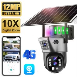 Caméra 4G Solaire extérieure 12 MP 6K avec Zoom Optique - Prix Maroc