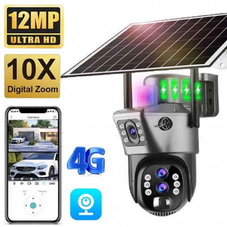 Caméra 4G Solaire extérieure 12 MP 6K avec Zoom Optique - Prix Maroc Caméra 4G Solaire extérieure 12 MP 6K avec Zoom Optique - Prix Maroc