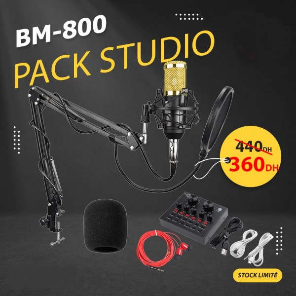 Microphone Studio BM800 avec carte son V8 Prix Maroc
