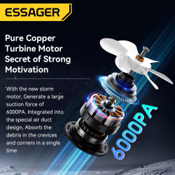 ESSAGER Aspirateur Portable sans Fil, Rechargeable 4000mAh