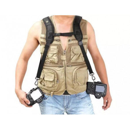 Gillet DOUBLE STRAP à Double Ceinture pour double appareil photo